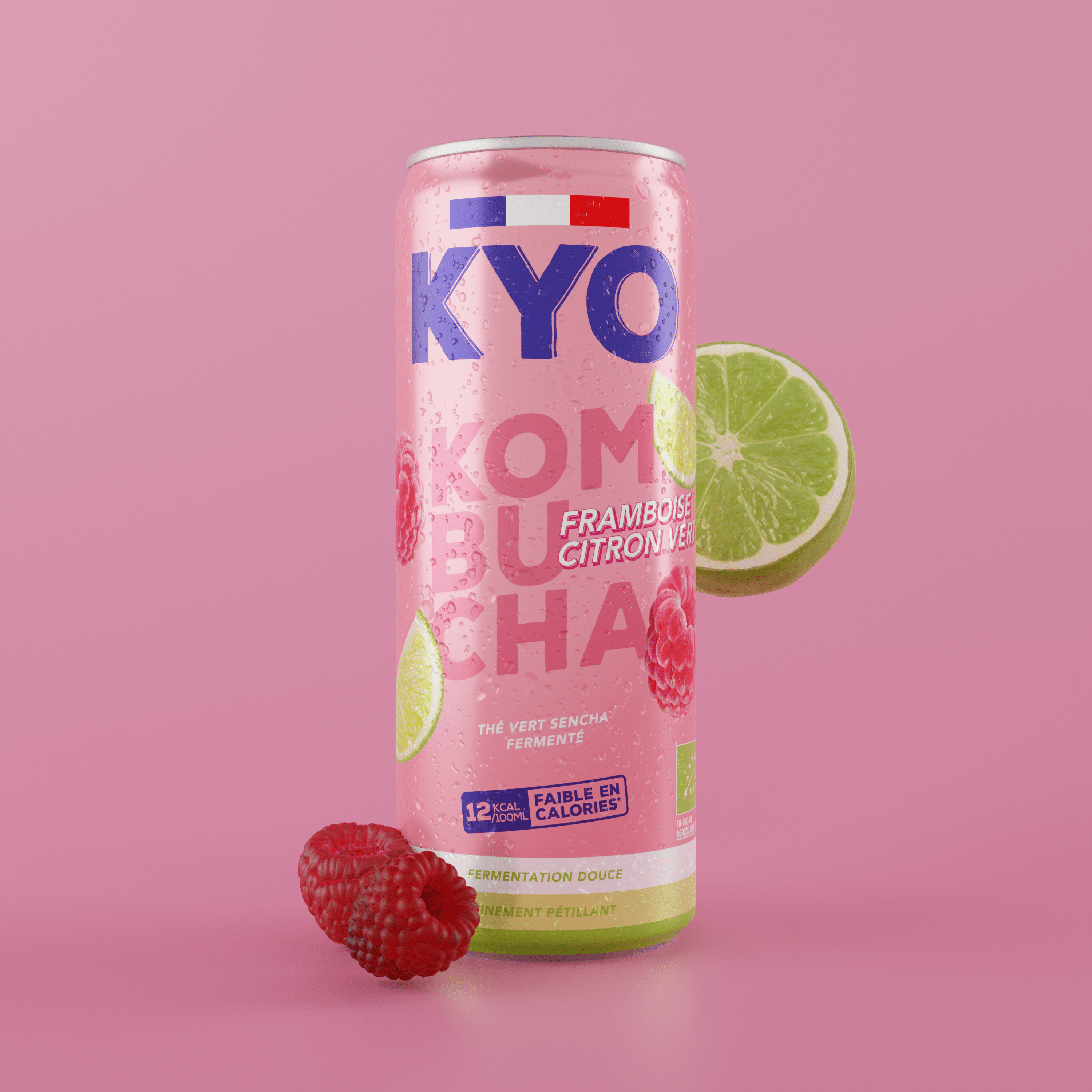 KYO KOMBUCHA - Kyo Kombucha Framboise Citron vert (8 x 33cl)